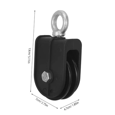Beefy Heavy Duty Lifting Pulley Wheel Roller for Fitness Gear Silent Rotating Cable Pulley With Easy Install and High Weight Capacity for DIY Home Gym Systems, black 13cm