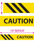 Yellow Caution Tape With Stripes, 3 Inch Wide By 200 Feet Long, High Visibility Vinyl Safety Tape With Permanent Adhesive Backing