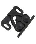 Black Spring Loaded Roller Door Catch Latch 4 Pack, 31 By 32 By 28 Mm Plastic Cabinet Collision Lock, close-up view of latch