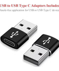 USB to USB Type C adaptors for versatile connectivity included with the Rock Solid 400W Car Power Inverter.