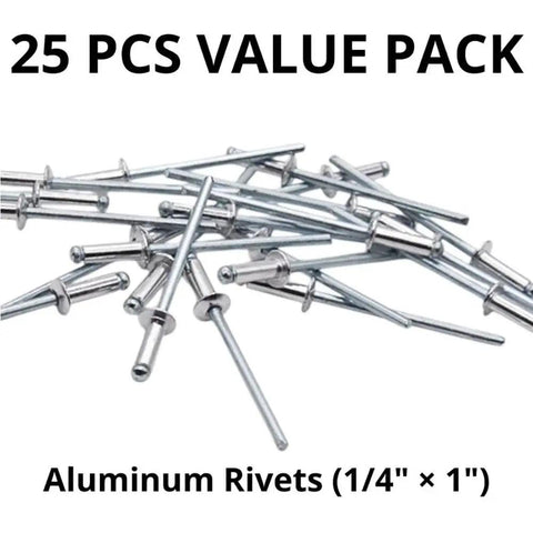 Heavy Duty Aluminum Blind Rivets 1/4 Inch By 1 Inch Dome Head Steel Mandrel 25 Pack Sheet Metal Gutter Door Repair Solid Workhorse Fasteners Ready To Nail Down Your Project Without A Sweat