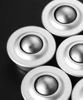 Close-up of 10 Pack stainless steel ball transfer bearings with smooth round design for easy movement in DIY builds.