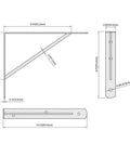 Technical diagram of Heavy Duty 10 X 8 Inch Metal Shelf Brackets 90 Degree L Shaped Wall Mounts For Floating Shelves White Rust Resistant