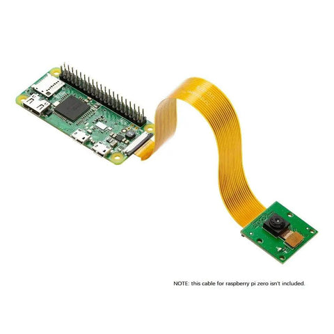 5MP Raspberry Pi Camera Module With 1080P HD OV5647 Sensor For Pi 5 4 3 B Plus A Series, Fixed Focus Lens, Infrared Filter, 2592x1944 Still Photos, Compatible With A And B Raspberry Pi Boards, showing green circuit board and ribbon cable.