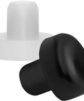 Silent Glide Swivel Rocker Chair Bumpers Built With Hella Durable Nylon Floor Protectors Featuring A Wide 1/2 Inch Foot And A Tight 1/4 Inch Stem To Keep Your Outdoor Setup Rolling Smooth In A Clean White 25 Pack - Clear and black bumpers.