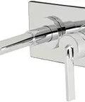 Single Handle Wall Mount Bathroom Faucet In Polished Chrome With No Drip Ceramic Disc Solid Brass Construction ADA Lever 1.2 GPM Flow At 60 PSI Sleek Modern Curved Spout And Easy Install