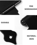 Detailed view of Heavy Duty T Strap Hinges 4 Pack, Black Iron Door Hinges With 8 Screw Holes, showcasing craftsmanship and material