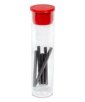 No Fuss Aluminum Beam Compass Ruler Kit With Adjustable Trammel Points And Precision Leads in clear tube with red lid.