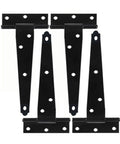Heavy Duty T Door Hinges With Reinforced Shafts And Screws Included, black zinc iron hardware for wooden gates.
