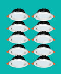 WKNHHL Recessed Lighting Housing Trim Kits, 10-Pack, LED recessed downlights arranged in a grid on teal background.