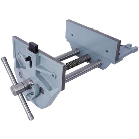 Beefy 9 Inch Woodworking Vise Heavy Duty Cast Iron Bench Vise With Quick Release Lever and Steel Main Screw Adjustable Front Stop