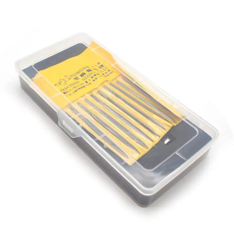 Pro Grade Electric Ultrasonic Reciprocating File And Die Grinder Polisher set in clear case, featuring precision needles for fine finishing.