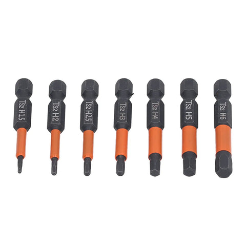 Must Have 7-Piece S2 Alloy Steel Hex Drive Bit Set For Impact Drivers And Electric Drills With Magnetic Tips, Heat Treated Wear Resistant Bits Designed To Stop Breakage And Handle Heavy Duty Work Today, 7 hex bits