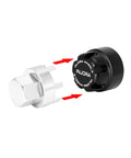 M2 Wheel Lock Nuts With CNC Aluminum Cap For 1/24 RC Crawlers Upgrade Kit with tool, black cap and tool shown separately