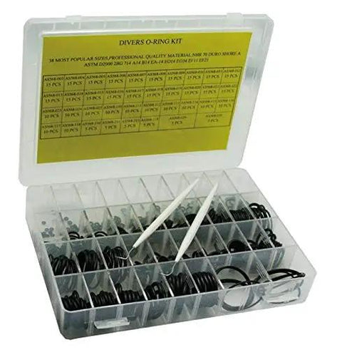 200 Piece O Ring Kit With 3 Assorted Brass Picks For Scuba Gear And Regulator Maintenance Buna Rubber Seals Universal Compatibility Durable Replacements