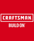 Craftsman logo on a red background with the text 'BUILD ON' showcasing branding for tools and DIY projects.