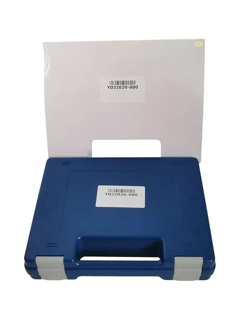Heavy Duty Shore Hardness Test Stand With Digital OOO Durometer And Usb Software For Rubber Plastic Testing in a sturdy blue carrying case.