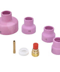 Pro Grade TIG Gas Lens Kit For WP9 WP20 WP25 Torch With Ceramic Nozzles 12, 14 X2, 24 Copper Electrode Holder And PTFE Front Cover