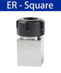 Heavy Duty ER40 Square Collet Block Chuck Holder For Lathe Machine Workholding Precision Tooling, black and silver finish.