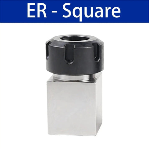 Heavy Duty ER40 Square Collet Block Chuck Holder For Lathe Machine Workholding Precision Tooling, black and silver finish.