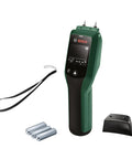 Wood Moisture Meter With Pin Probes, Fast Reading For DIYers And Pros, Two Wood Groups For Precise Moisture, shown with batteries