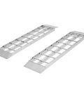 Dual Runner Shed Ramps 3 Foot Long With Aluminum Serrated Rungs, Heavy Duty 1,500 Pound Capacity For Easy Loading Of Lawn Mowers