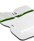 Edge Banding Carbide Scraper For Smoothing Edges And Cleaning Thin Plastic Edges Beefy Solid Carbide Construction Built To Last German Made Woodworking And Trim Tool with radii measurements and green string details.