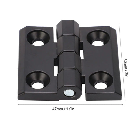 Zinc Alloy Screw Mounting Door Hinge With Auto Close Double Spring For Cabinet Doors And Utility Boxes, 47x50mm size