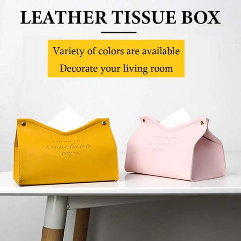Pink PU Leather Tissue Box Cover Minimalist Modern Nordic Decor For Home Office And Car Durable Rectangle Tissue Holder