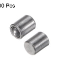 Thirty Piece Top Shelf Ball Point Spring Plungers 304 Stainless Steel 2X3mm Precision Positioning Beads with ball and cylindrical shape.