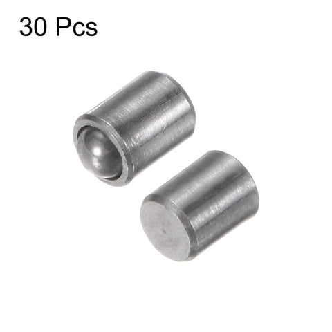 Thirty Piece Top Shelf Ball Point Spring Plungers 304 Stainless Steel 2X3mm Precision Positioning Beads with ball and cylindrical shape.