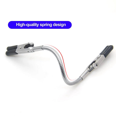 Two Pack Wire Holders For Soldering In Field Durable Adjustable Helping Hands Clamps with black caps and flexible spring design