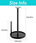 Dimensions of Stainless Steel Freestanding Paper Towel Holder For Countertop, Black Rack With Anti Slip Weighted Base.