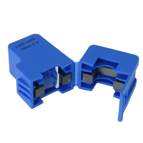 SCT-013 Blue Non Invasive AC Current Sensor With Split Core Clamp And One Meter Wire, showing split-core design for easy installation.