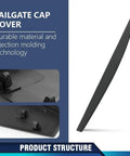 Tailgate Spoiler Cap Molding for Dodge Ram 2500 3500 2019 2024 Textured Black Replacement, durable polypropylene material shown