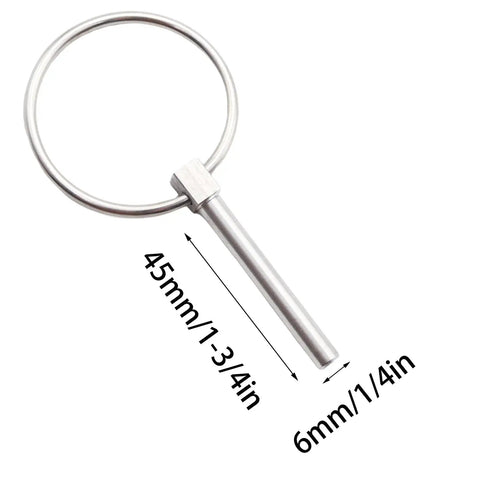 Heavy Duty Lynch Pin Set Of 2 In 1/4 Inch By 1-3/4 Inch Stainless Steel With Ring 304 Grade Lynch Pins for Bikes and Farm Equipment