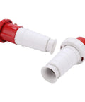 Heavy Duty 63A 5 Pin Industrial Plug Power Connector For 3 Phase 5 Wires IP67 380 To 415V Waterproof Electrical Connector Built Like A Tank For Tough Industrial Use And Heavy Machinery, white and red