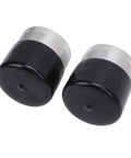 2 Pack Trailer Wheel Bearing Protector Caps Stainless Steel Hub Covers 1.98 Inch Diameter shown in black and silver.