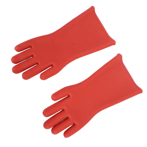 Heavy Duty Electrical Insulated Gloves Class 00 12KV 1.8mm Thick Rubber With Tough As Nails Protection For Electrician Repair And Line Workers, red rubber gloves.