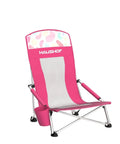 Low Seat Beach Chair With Mesh Back And Cup Holder Lightweight Foldable Camping Chair For Beach And Picnic