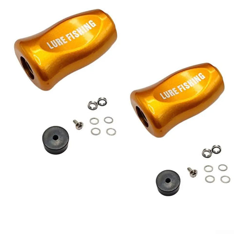 Upgrade Your Baitcasting Reel With These Sleek ABS Fishing Knob Handles For Ultra Lightweight Casting And Smooth Retrieval On Carbon Fiber Rocker Handles In Silver Finish. Orange ABS fishing knob handles with mounting screws, washers, and spacers.