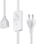 Indoor Six Foot Extension Cord With Built In On Off Switch, Two Prong Polarized Plug, 120 Volt 150 Watt Capacity, 18 AWG Copper Wire