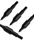 12 Pack 100 Grain Archery Field Points for 19/64 inch arrows, black high carbon steel, practice tips for bows and crossbows.
