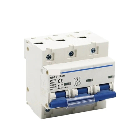 30 Pack Shop Grade Din Rail Miniature Circuit Breakers Featuring 80A 100A 125A Amp Picks Single Pole AC Load Center Switches, 125A breaker.