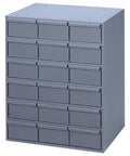 Gray Cold Rolled Steel Vertical Storage Cabinet With 18 Drawers For Small Parts Heavy Duty High Density Drawer System