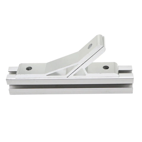 Side view of Six Pack 1010 Aluminum Extrusion Corner Brackets for 60 Degree and 120 Degree Joints on aluminum profile