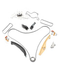 Heavy Duty Timing Chain Kit And Water Pump For Lincoln Edge And Ford Taurus With 3.5 Or 3.7 Liter Engine Ensures Smooth Operation And Major Engine Reliability For Your Ride. timing chain kit with guides, tensioners, and water pump parts laid out