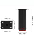 Diagram of Beefy Adjustable Round Metal Furniture Legs 8 cm Black White Non Slip Wear Resistant 4 Pack, dimensions labeled.