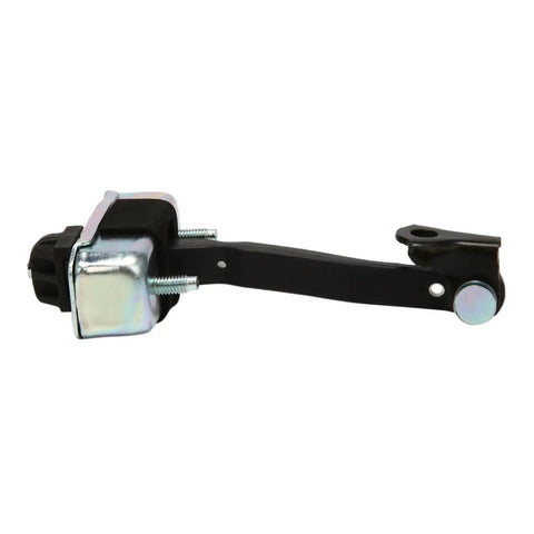 Toyota Crown Front Left Door Hinge Replacement 2005 2009 Front Door Check Strap Stopper Jam Durable Metal Hinge black and silver angle view