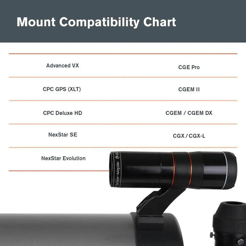 Mount compatibility chart for StarSense Autoguider For Computerized Telescopes With 3 Minute Auto Alignment, Precise GoTo.